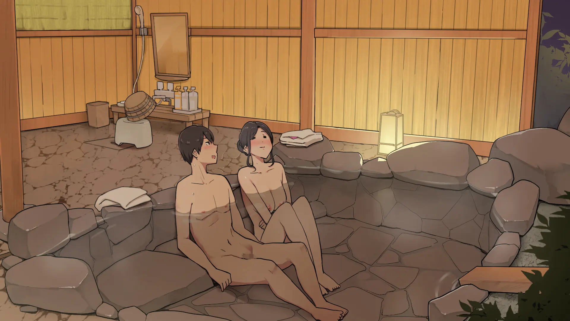 Onsen Ryokou Nite Rotenburo-Tsuki Kyakushitsu De Sex Suru Futari｜온천 여행에서 노천탕이 딸린 객실에서 섹스하는 두 사람